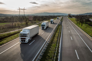 Trucks on highway